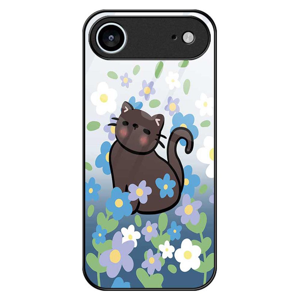 For iPhone 17 Air Case PC TPU Tempered Glass Pattern Printing Anti Drop Phone Back Cover