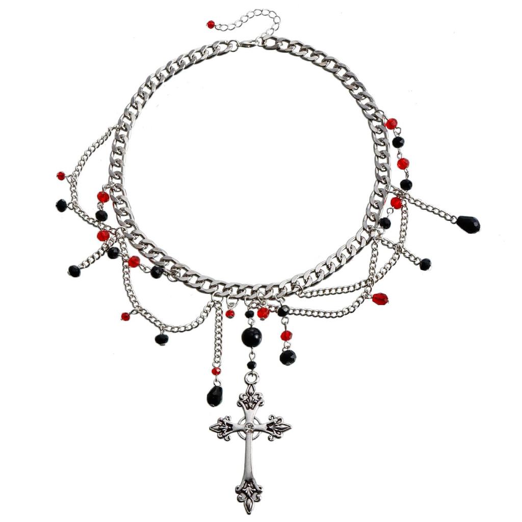 European and American Fashion Multi-layer Heart and Pearl Tassel Necklace for Women