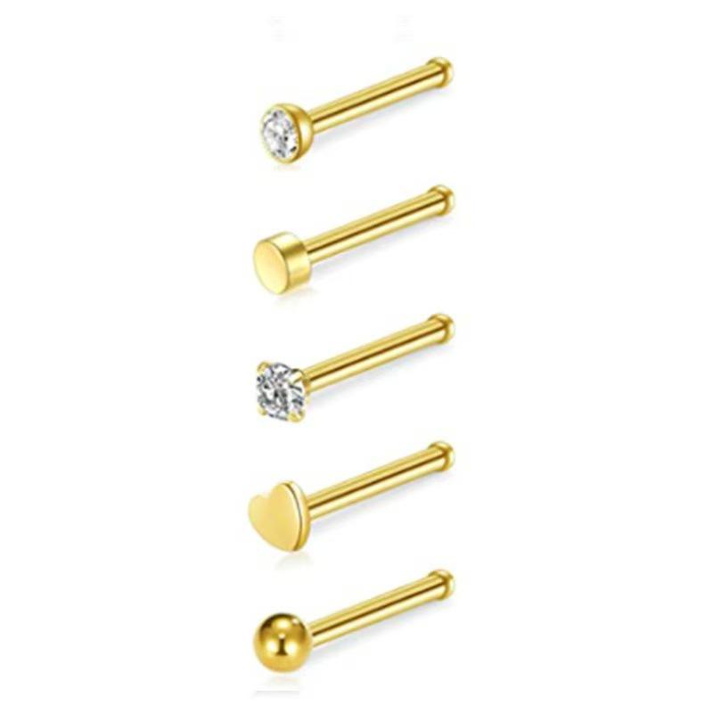 21-Piece Stainless Steel Nose & Lip Piercing Jewelry Set