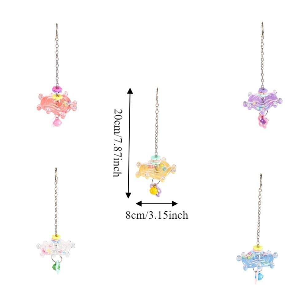 Rotating Hanging Foraging Ball Plastic with Bell Bird Cage Toy Detachable Bite Resistant Parrots Chew Swing Birdcage Decor