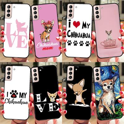 Liebe Chihuahua Hundemama Welpe Weiche Hülle Für Samsung Galaxy S23 S22 S21 Ultra Note 20 Note 10 S8 S9 S10 Plus S20 FE Abdeckung
