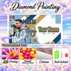 Lionel Messi 5D DIY Diamond Painting Custom Name Text, Full Drill Rhinestone Mosaic Art Home Gift
