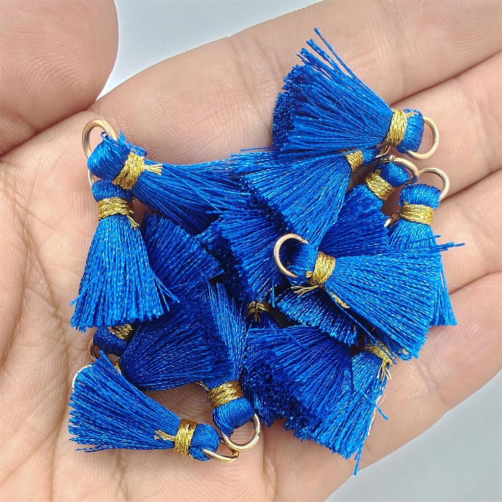 100 ks Páskové smyčky Třásně Ručně vyráběné materiály Vlasové doplňky Šperky s malým střapcem Módní zlaté nitě Náušnice vlastní výroby