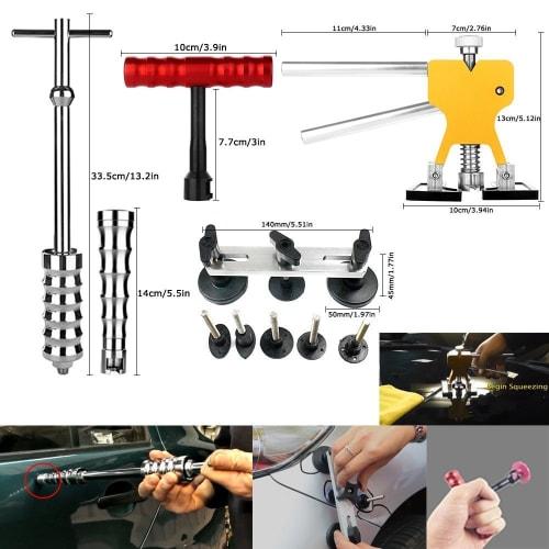 Furuix Car Dent Repair Tool Kit, Car Dent Repair Tool Set, Dent Removal, Vacuum Lifter, Dent Extrusion Tool, Sheet Metal Work, Complete Kit, Dent Tool