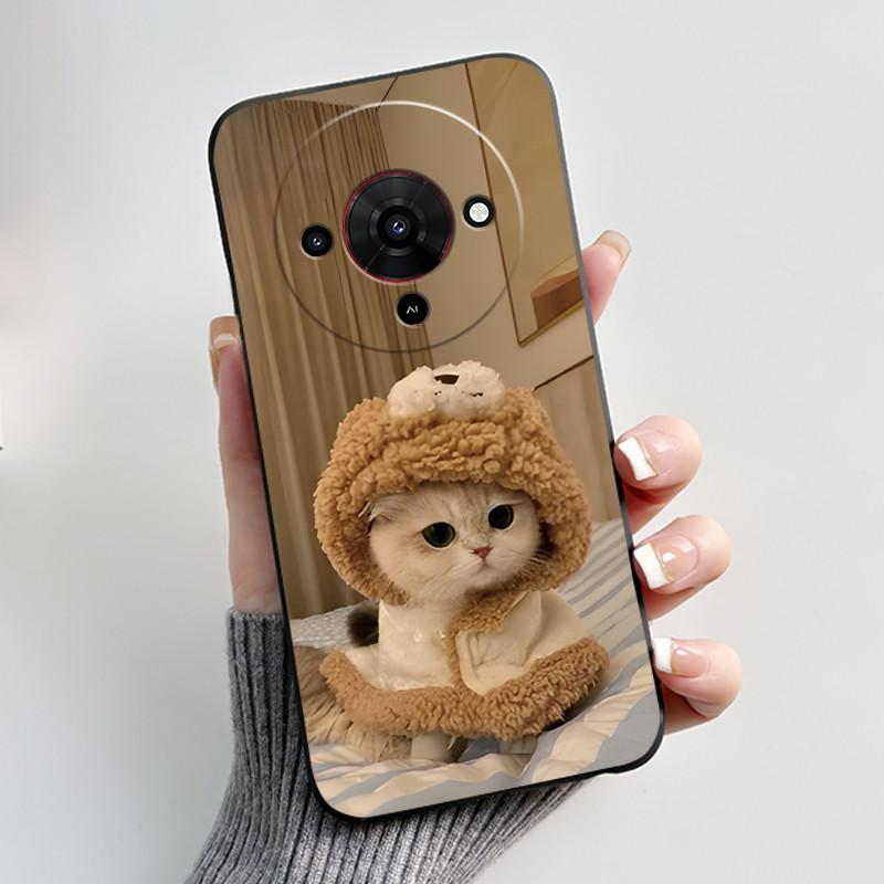 Cute Cartoon Case For ZTE Blade A76 5G Z2469N Capa Funda Printing Shell Protective Cover Soft Silicone Black Casing Coque