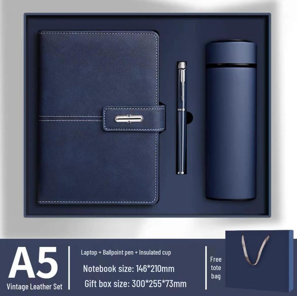 A5 PU Leather Magnetic Buckle Business Notebook Gift Set