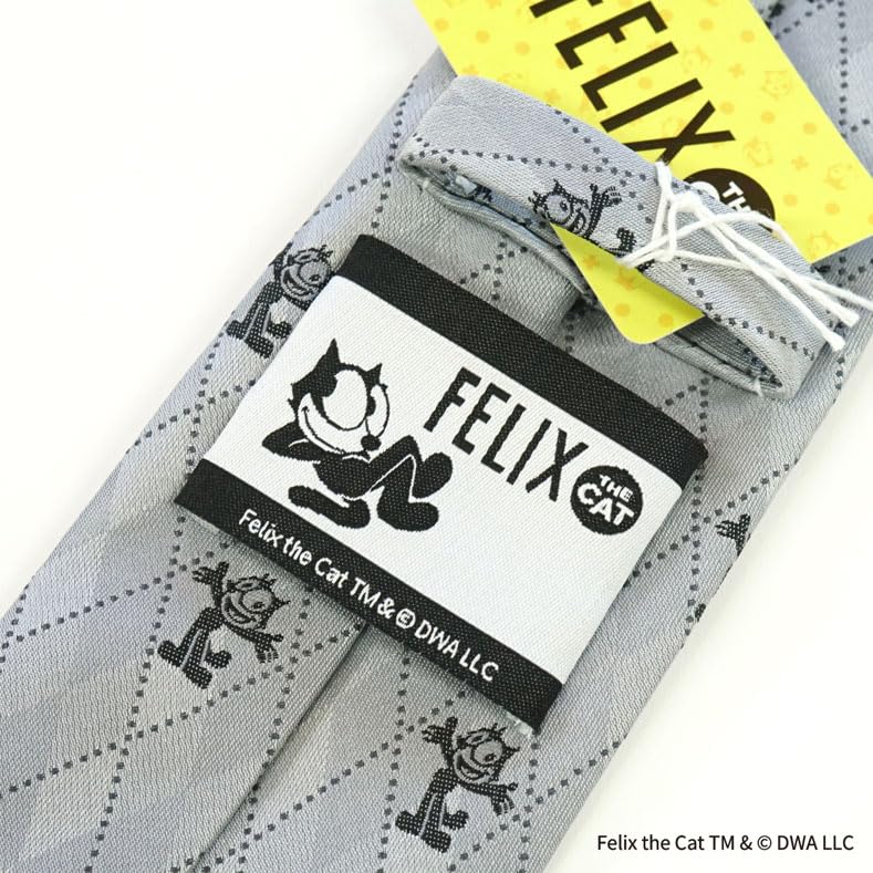 [Felix] The Cat  Character Tie (Argyle Pattern) UND49167 Silver