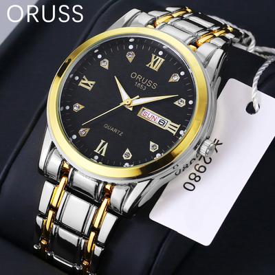 Round Pointer Automatic Ordinary Quartz Watch Men's Waterproof Double Calendar Watch