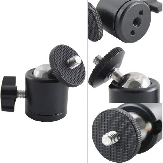 EXMAX 360 Degree Swivel Mini Tripod Ball Head with 1/4” Screw Thread Base for DSLR Camera Camcorder LED Light Tripod Monopod Bracket Compatible