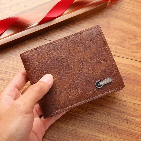 Herren Geldbörse Kunstleder Einfarbig Vintage Große Kapazität Mehrere Fächer Tragbar Faltbar Münzfach Aufbewahrung Geldbörse Karte Erwachsener Sex Wear CLE