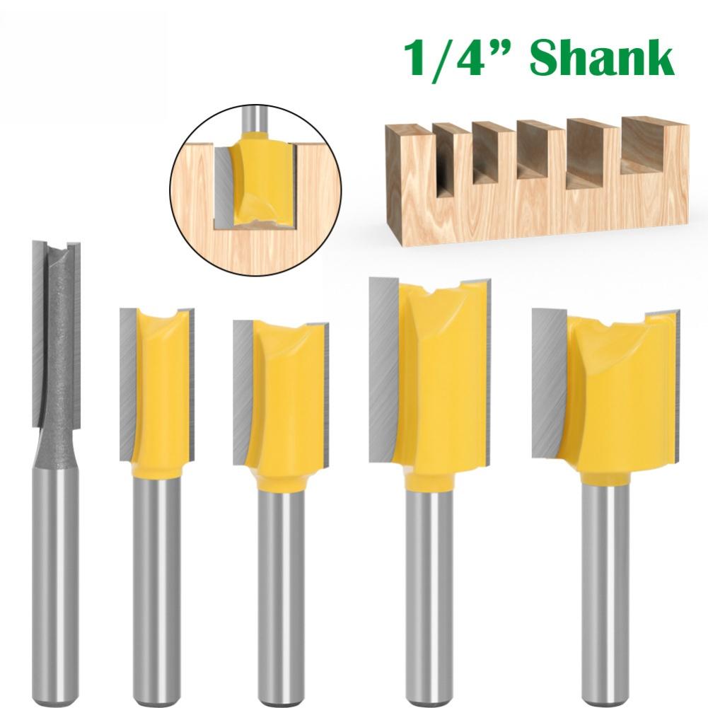 Router Carbide Cutter 1 4x1 4x25 1 4in Router Bit Set 45 Steel Construction YG6X Carbide Alloy Anti-clog Coating