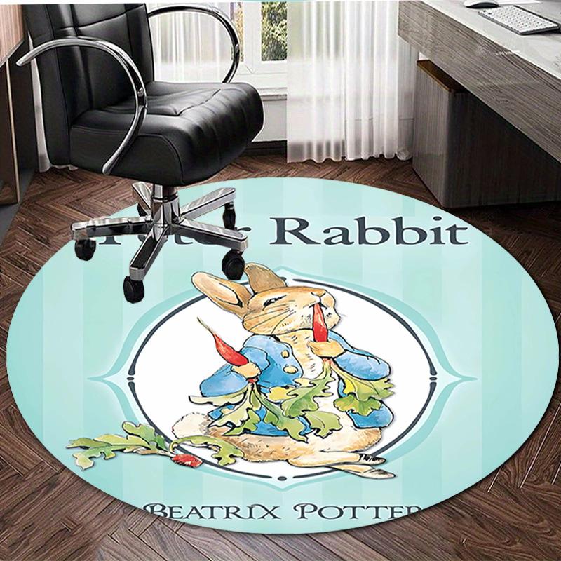 1pc Peter Rabbit2 Design Printed Area Round Carpet for Bedroom Living Room Home Decor Rugs Mat Non Slip Mat Rug for Bedside