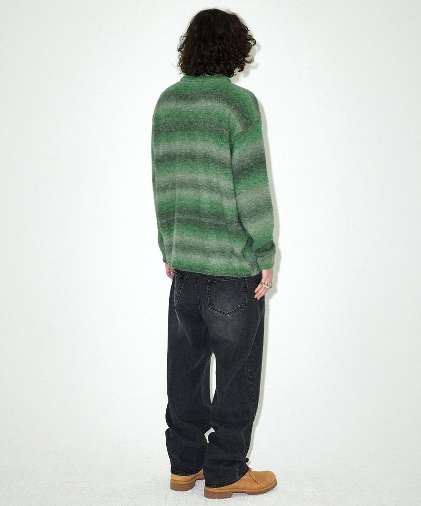 MAHAGRID Varsity Logo Gradation Knit Sweater Green(Mg2Efmk606A)