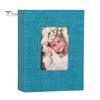 Portable Photo Album Linen Cover Picture with Front Window 100 Photos Durable 4x6 Slip-in Book for Wedding Vacation Family Baby Pictures