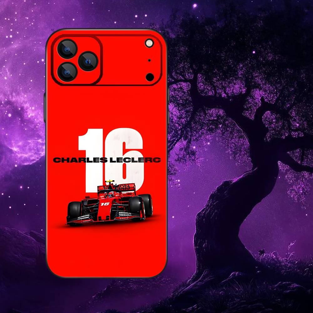 

C-Charles L-Leclerc F-F1 16 Phone Case For iPhone 17,16,15,14,13,12,Pro,Max,Plus,E,SE4,Air,Mini Black Soft Box iPhone15promax