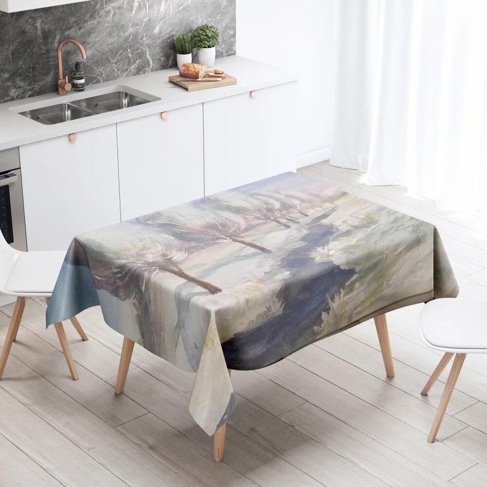 Cloud Feng Tablecloth Home Decoration Anti-fouling Waterproof Dining Table  Rectangular Kitchen Fireplace Countertop