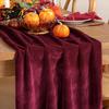 Burgundy Velvet Table Runner Christmas Runner Atrovirens 120 x 29 Wedding Reception Linens Inch Holiday for Weddings Parties Long Decoration
