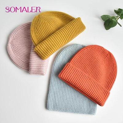 Zimowa dzianinowa wełniana czapka typu slouch bezszwowa lekka czapka z czaszką jesień damska dzianinowa czapka 3 style noszenia