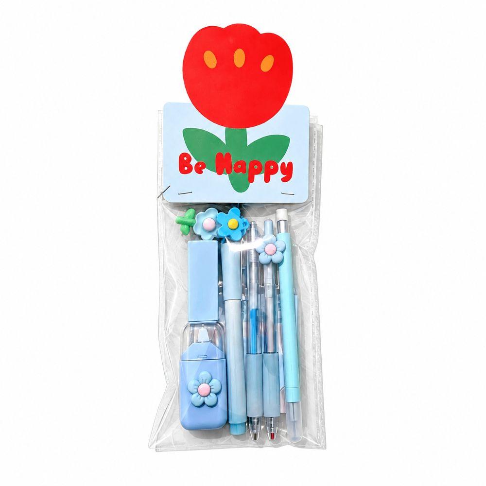 Dreamy Flower Stationery Set 8-in-1 Ballpoint Pen Multi-functional Clip  Gift Prize