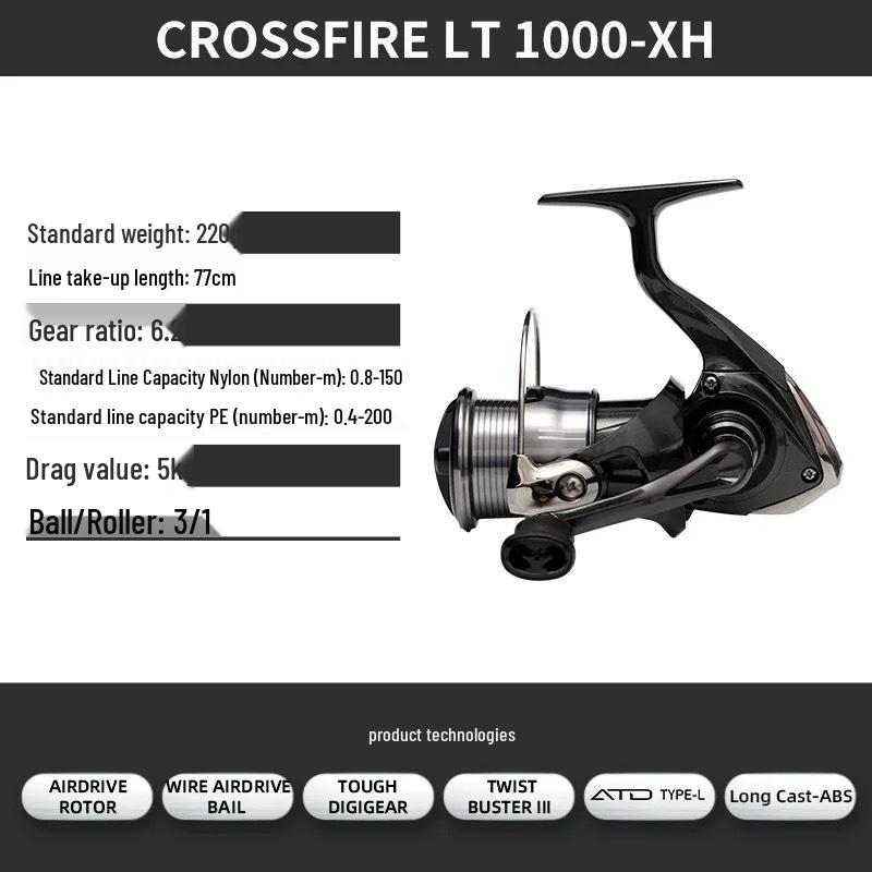 

Спінінговий котушка Daiwa CROSSFIRE LT: Легка металева шпуля для далеких закидів при лові на спінінг. Доступно в 26 моделях.