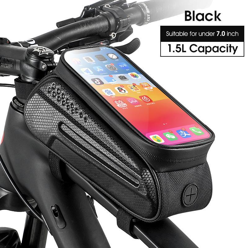 

Сумка на седло велосипеда Сумка для хранения велосипеда Сумка для хранения передней трубы рамы Водонепроницаемая сумка Ящик для хранения горного велосипеда Аксессуары для велосипеда