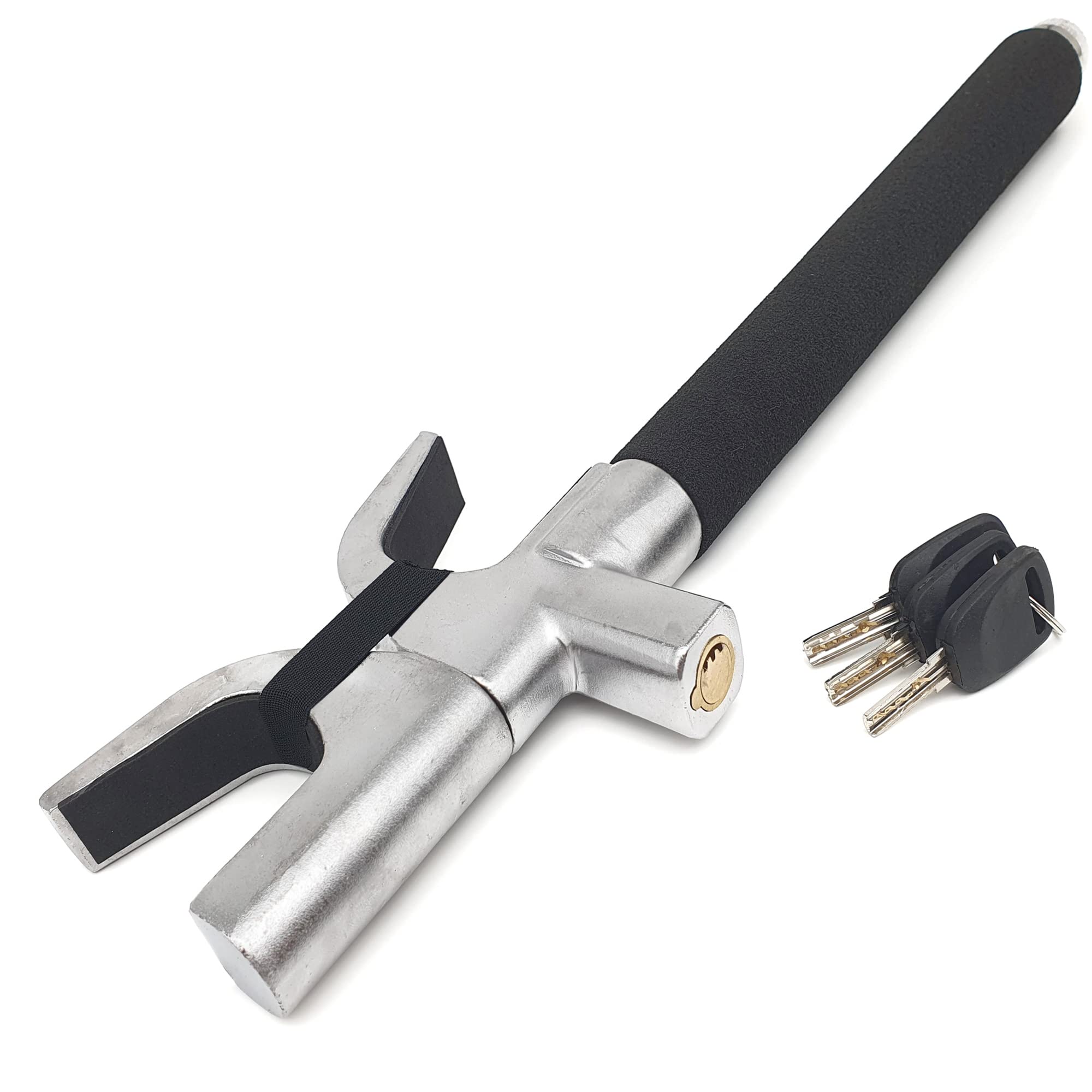 

KRASER WA839B Steering Wheel High Universal and 3 Emergency Car Steering Wheel Lock Lock, Security, Adjustable, Keys, Built-in Hammer, чорний