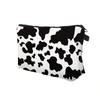 1pcs Fashionable Cowhide Polyester Makeup Bag With Zipper, Portable Toiletries And Storage Bag, A Must-Have Holiday Gift For Travel