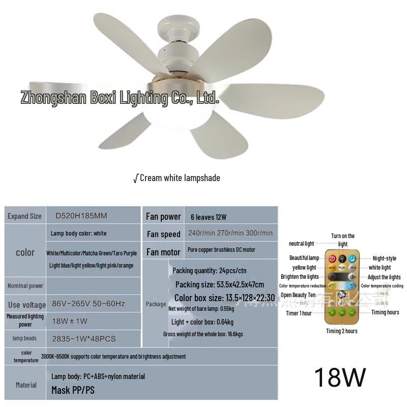 E27 Schraubsockel Leise Intelligente Deckenventilatorleuchte für Zuhause & Restaurant