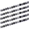 Gray Crystal Quartz Stone Natural Round Beads 15"Strand Smooth Loose Spacer Beads 4/6/8/10/12mm for Jewelry Making DIY Bracelets Accessories