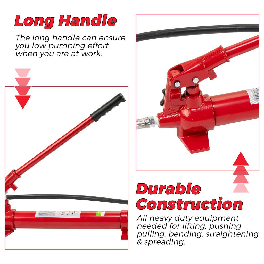 12 Ton Portable Hydraulic Jack Kit–26,455 Lbs Capacity,Auto Body Repair Tool,4.6Ft Hose, Storage Case–for Car, Truck Maintenance