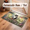 Cat Theme Crystal Velvet Floor Rug Personalized Custom Name Text Warm Carpet Home Decoration