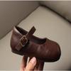 Spring Autumn New Children's Leather Shoes Girls' Baby Princess Soft Soled Girls' Black Western Style Bean Shoes 23-33