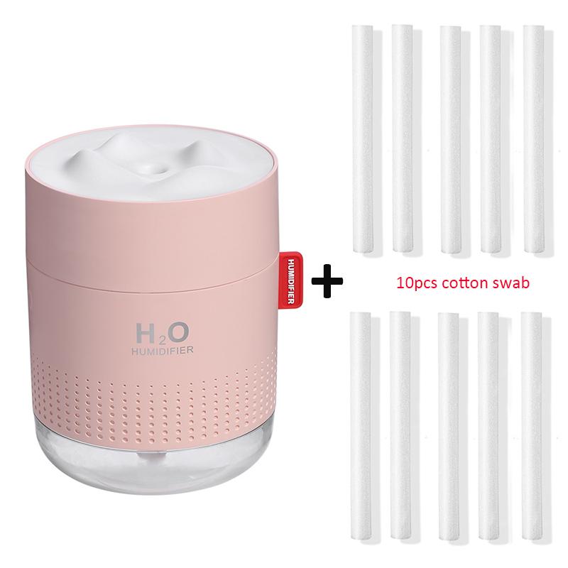 Tragbarer Ultraschall-Luftbefeuchter 500 ml Snow Mountain H2o USB-Aroma-Luftdiffusor mit romantischer Nachtlampe Humidificador Difusor