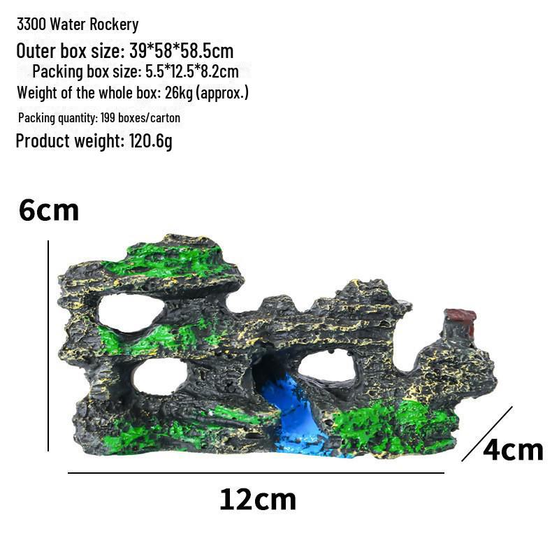 Best-Selling Fish Tank Aquarium Resin Rockery: Simulated Water Grass & Micro Landscape Decor Ornaments