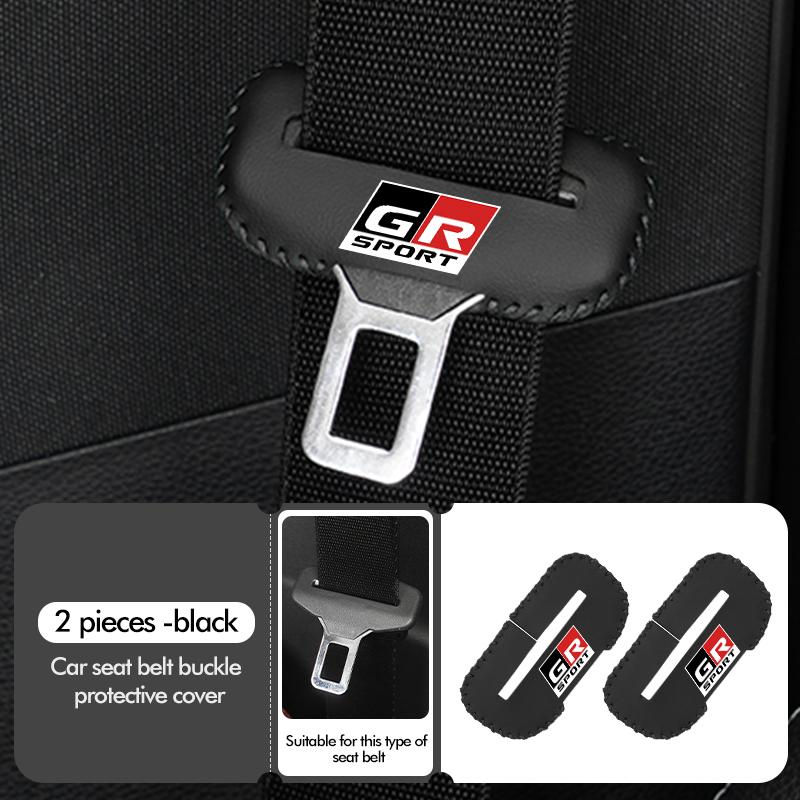 Araba Emniyet Kemeri Tokası Kılıfı Deri Koruyucu Çarpışma Önleyici Kılıf Toyota GR Sport Corolla Yaris Aygo Prius RAV4 Crown CHR İçin