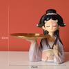 Girl Figure Statue with Storage Tray Jewelry Desk Organizer Ornament