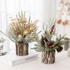 Artificial Christmas Tree Small Bucket Christmas Holiday Dining Table Decor