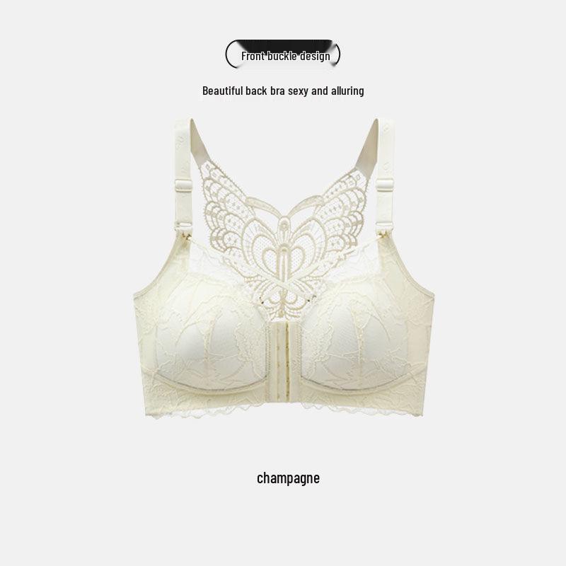 Plus Size Front Closure Wirefree Bra - Adjustable, Anti-Sagging, Side Support, Large Cup, Summer