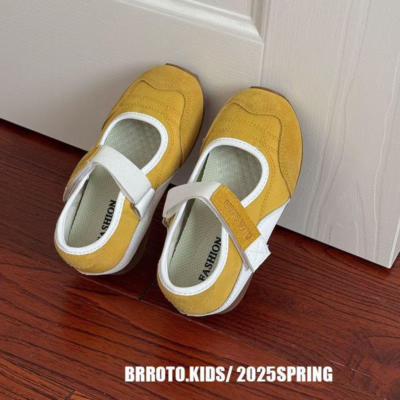Girls Shoes 2025 Spring and Summer Children Mary Jane Shoes Soft-soled Sneakers Princess Shoes Lightweight Single Shoes Versatile Models