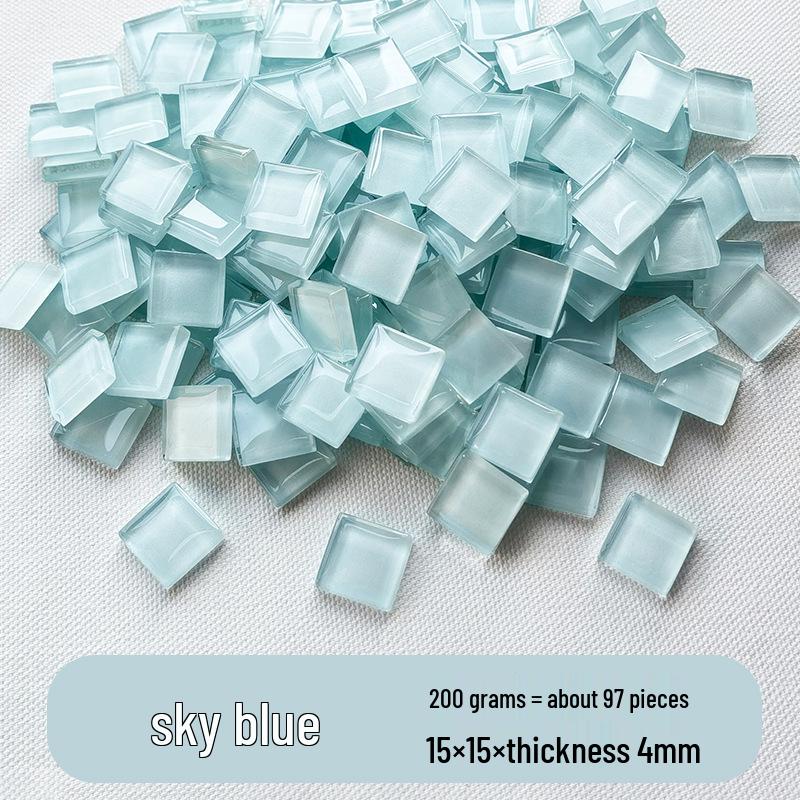 200g 1,5cm Transluzent 15mm Kristallmosaik DIY Handgemacht Buntes Glas Schnittpapier