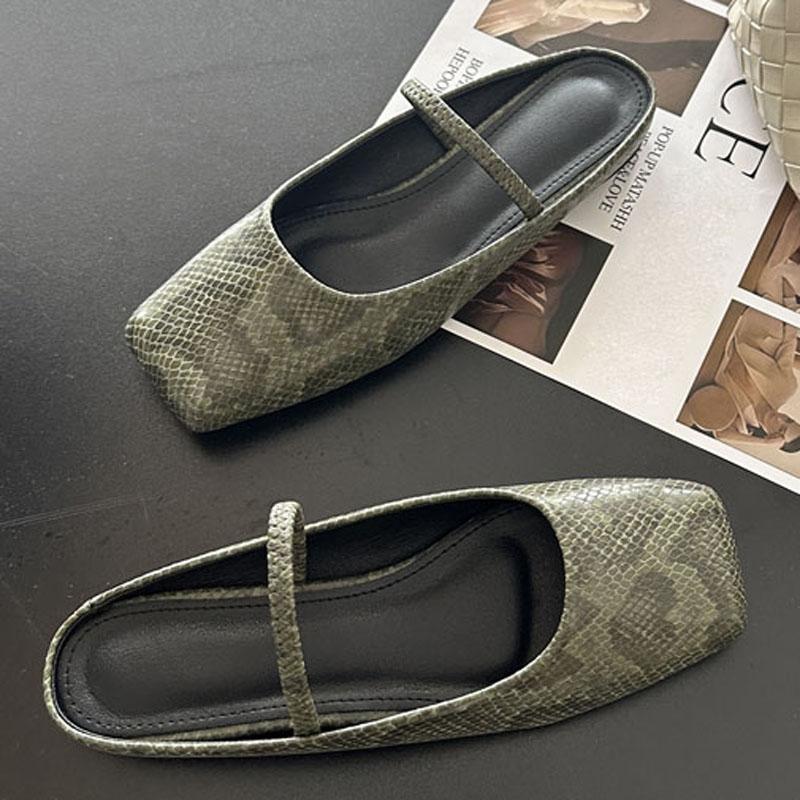 Eilyken Elegant Cosy Satin Square Toe Women Flat Shoes Designer Serpentine Party Dress Casual Mules Slippers Sandals