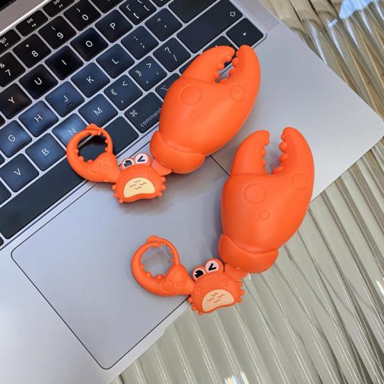 Kids Cartoon Crab Toy Pull Rope To Move Crab Claw No Battery Required Children Adults Animal Keychain Stress Relief Interactive Toy