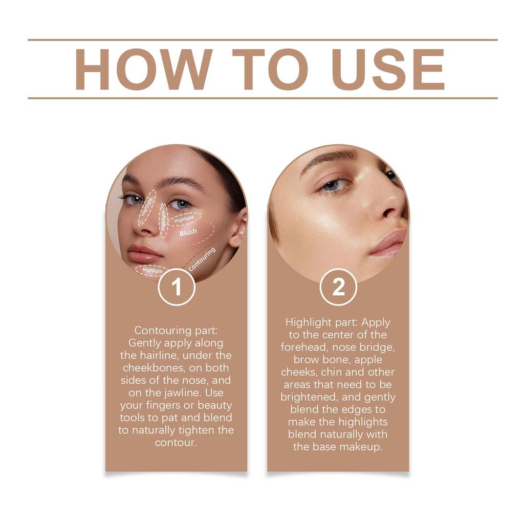2in1 Facial Shaping And Contouring Stick, Contouring Cream, Concealer Three Dimensional Stick,1pc,