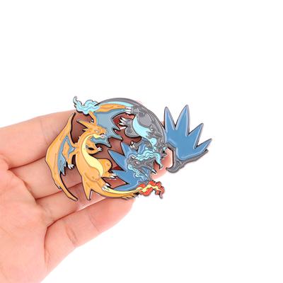 Pokemon Charizard Rayquaza Metall Brosche Pikachu Cartoon Kawaii Abzeichen Anime Geschenke