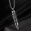Vintage Titanium Steel Dragon-Patterned Bullet Necklace Pendant, Men'S Necklace