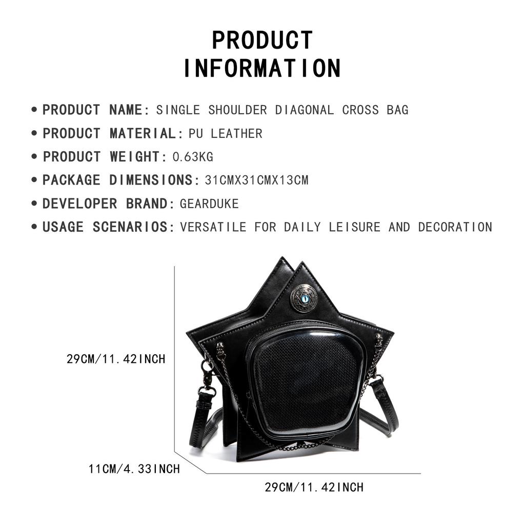 Comic-Con Must-Have Pain Bag Large-Capacity Transparent Window Shoulder Backpack Dual-Purpose Cosplay Accessories Storage