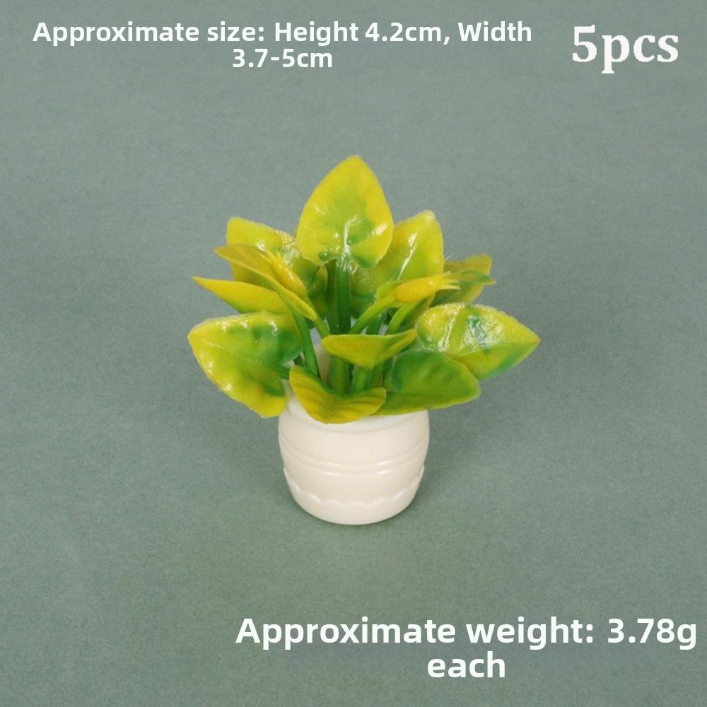 5pcs 4 Styles Simulation Vase Mini Finished Flower  Outdoor Doll House Model Accessories