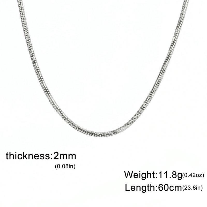 Superfine Round Snake Bone Chain Necklace - 0.9/1.2/1.5/2mm Thick, Versatile Clavicle Accessory for DIY Jewelry Making