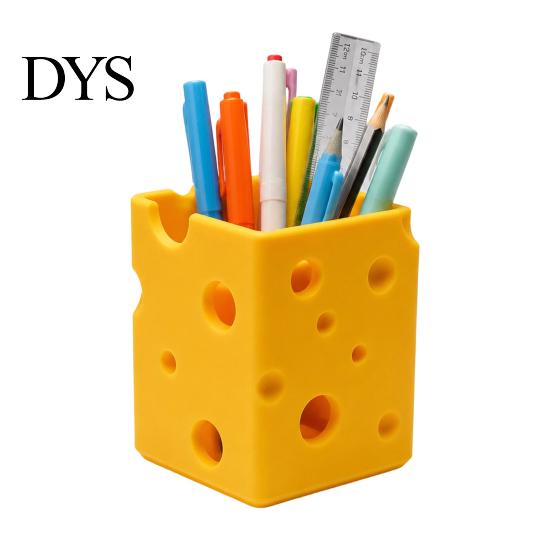 Versatile Entryway Organizer Creative 3D Printed Cheese Pen Holder, Cute Desktop Organizer, Funny Office Desk Gift Multifunctional Storage Ornament