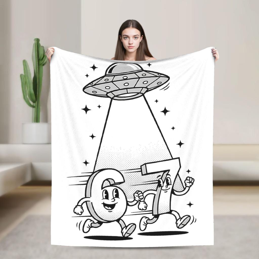 67 Ice Cream Drip Baseball Number 67 Player 67Th Birthday Plush Blankets Child Flannel Bedding Throws For Couch Chair Soft Warm
